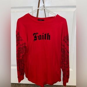 Red Faith Long Sleeve Size Small